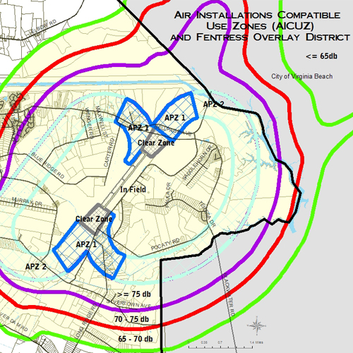 Air Installation Compatible Use Zones (AICUZ) and Fentress Overlay District - Chesapeake Virginia